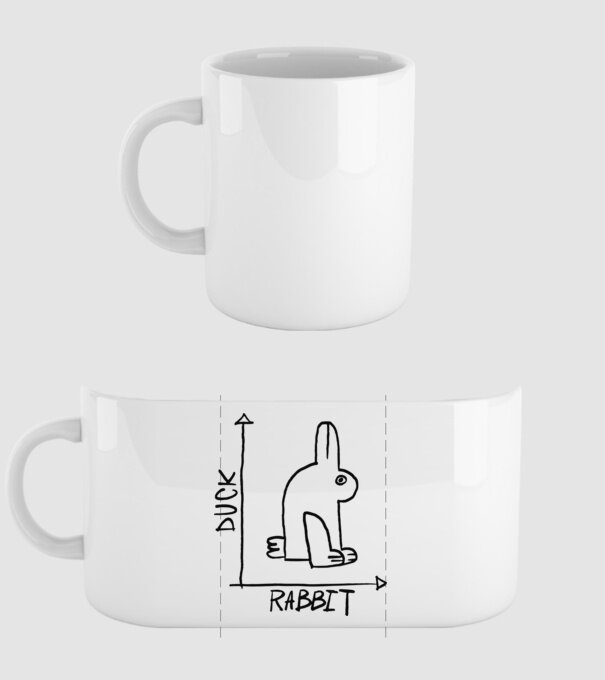 Rață vs Iepure model alb pe tricou