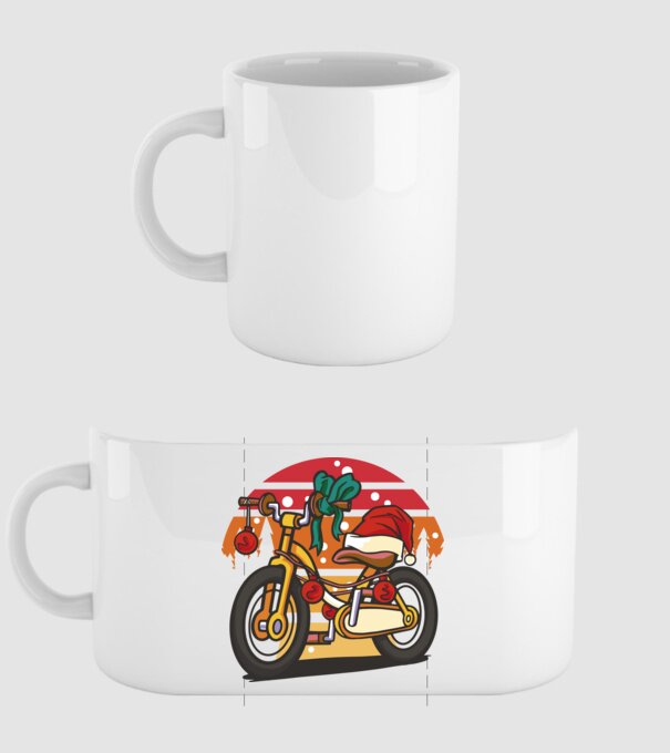 Bicicletă de Crăciun model alb pe tricou