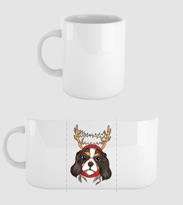 Cavalier de Crăciun model alb pe tricou