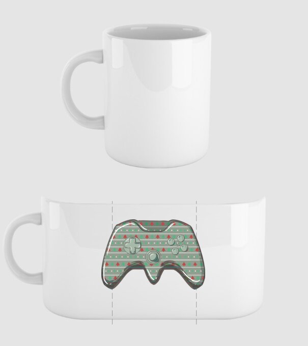 Controler Gamer Crăciun model alb pe tricou