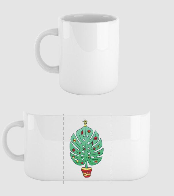 Palmier de Crăciun model alb pe tricou