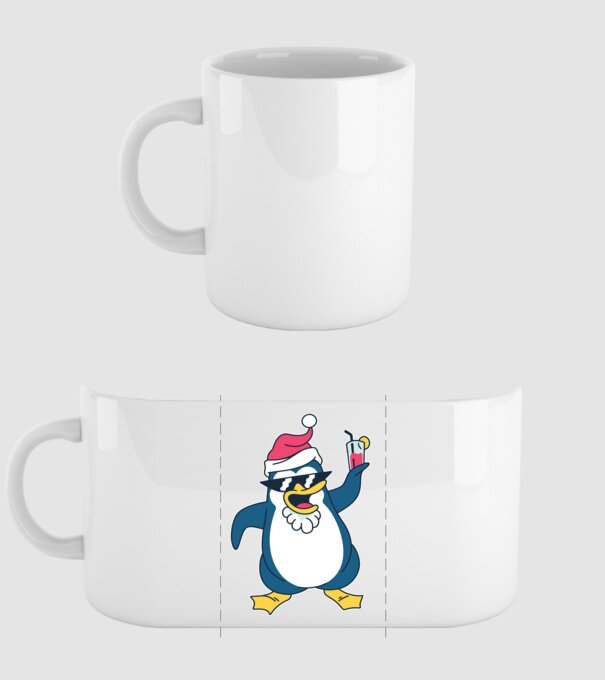 Pinguin de Crăciun model alb pe tricou