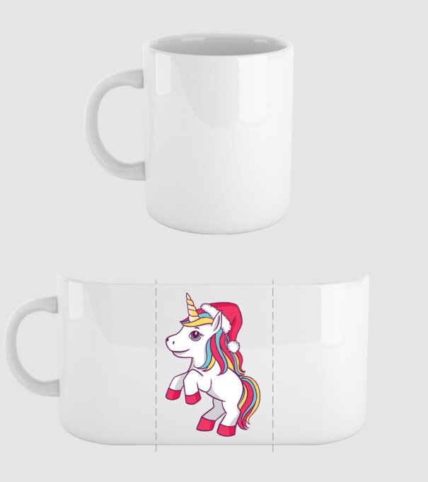 Unicorn de Crăciun model alb pe tricou