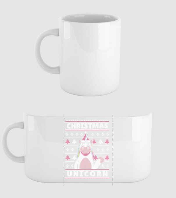 Unicorn de Crăciun pulover urât model alb pe tricou