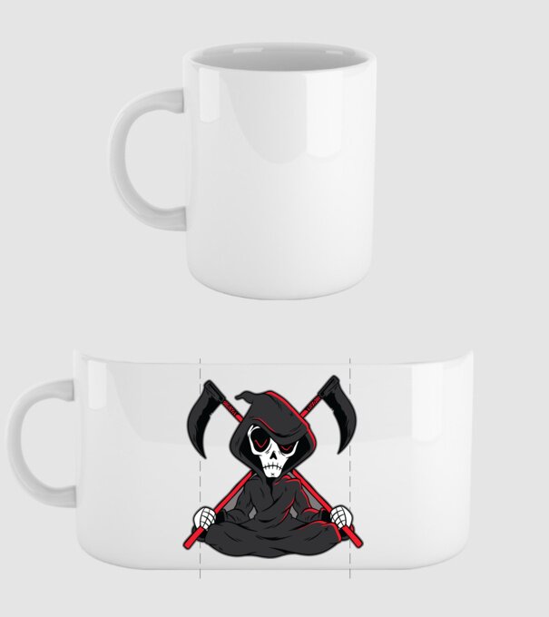 Moartea - Grim Reaper model alb pe tricou