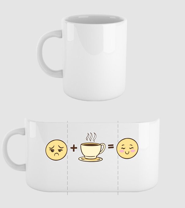 Cafea Fericire model alb pe tricou