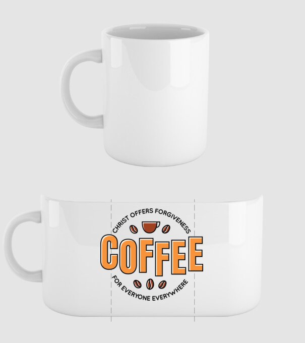 Cafea Iertare model alb pe tricou