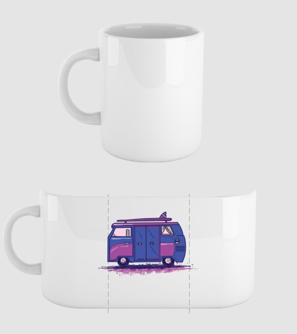 Mașină de camping model alb pe tricou