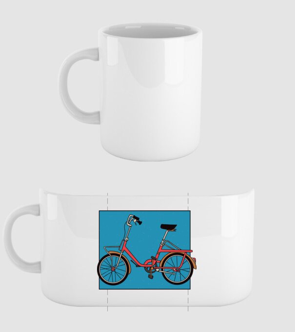 Bicicletă Camping model alb pe tricou