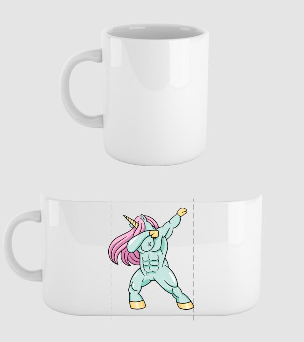 Unicorn Body Building DAB model alb pe tricou