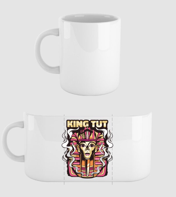 King Tut - Faraonul Tutankhamon model alb pe tricou