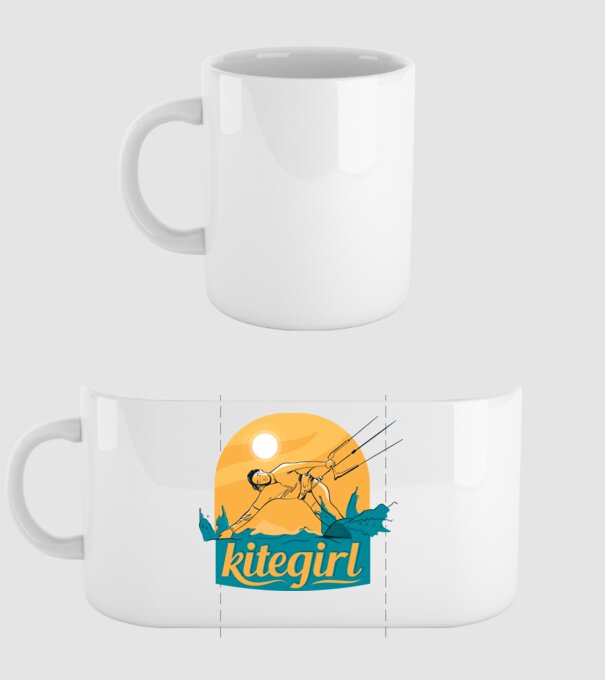 Tricou Kitegirl Kitesurf model alb pe tricou
