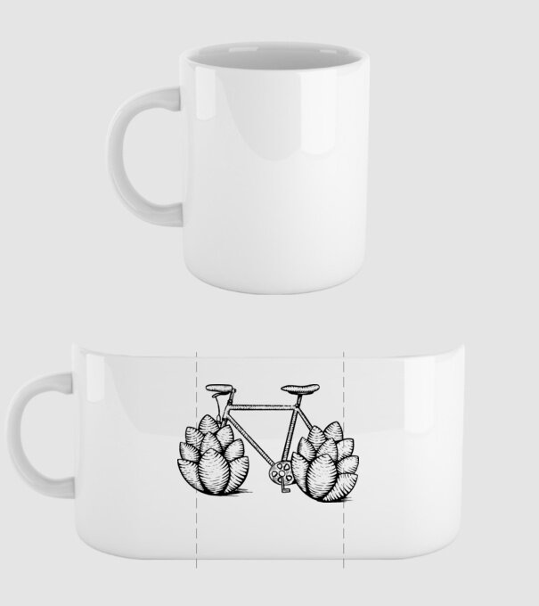 Bicicletă Hamei model alb pe tricou
