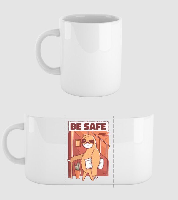 Leneș Be Safe model alb pe tricou
