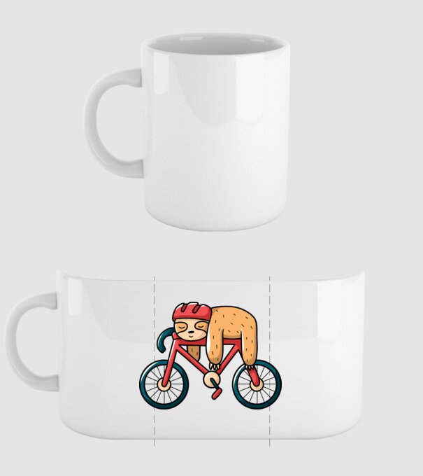Leneș pe bicicletă model alb pe tricou