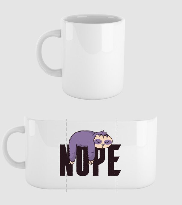 Leneș Nope model alb pe tricou