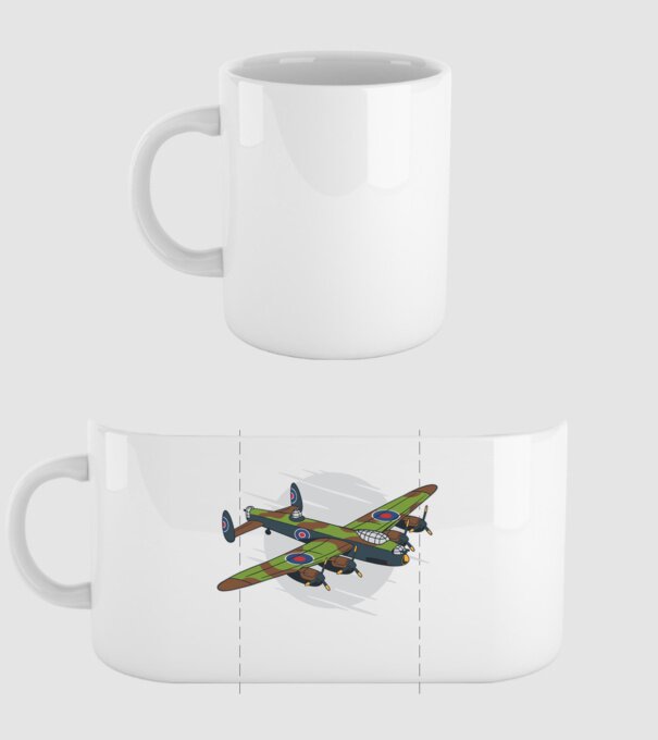 Avion bombardier Lancaster model alb pe tricou