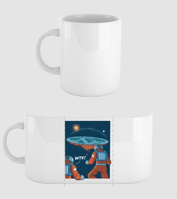 Astronaut Pământ plat model alb pe tricou