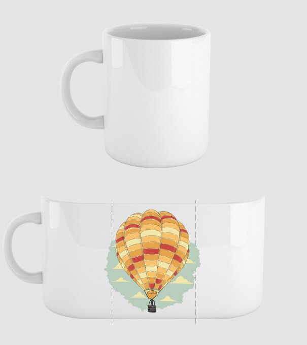 Aerostat model alb pe tricou