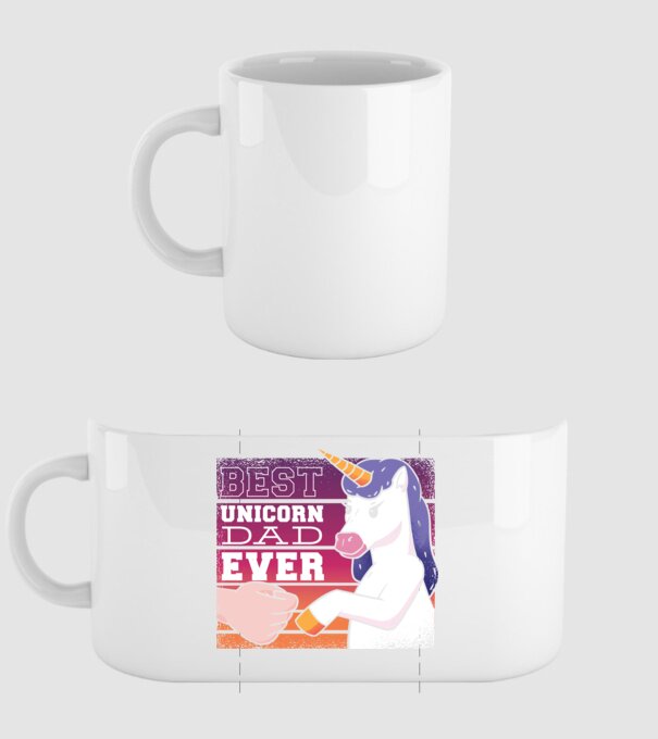Cel mai bun Tată Unicorn model alb pe tricou