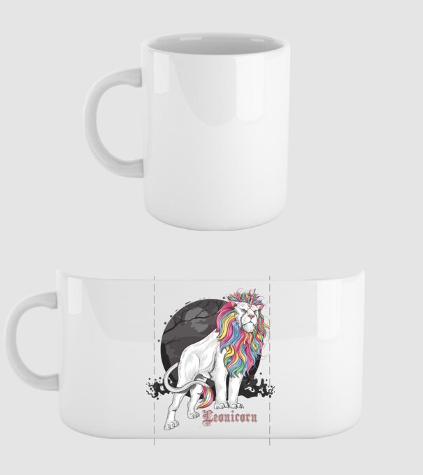 Leonicorn model alb pe tricou