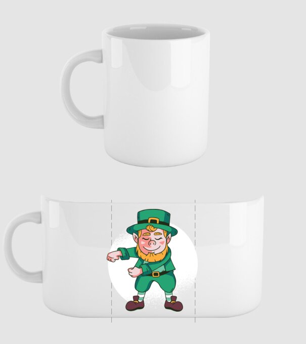 Leprechaun Floss - St. Patrick DAB dans model alb pe tricou