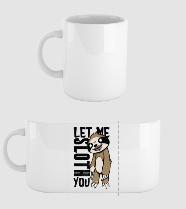 Let me Sloth You Leneș model alb pe tricou