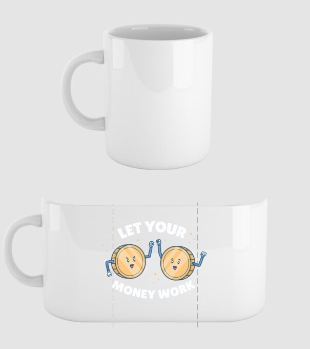 Let Your Money Work model alb pe tricou