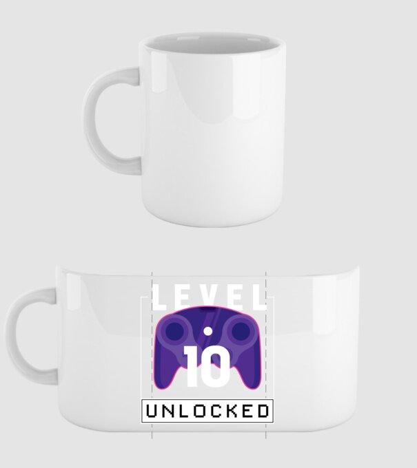 Level 10 Unlocked Gamer Birthday model alb pe tricou
