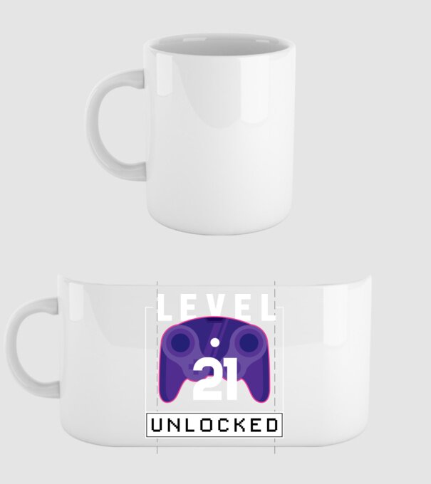Level 21 Unlocked Gamer Birthday model alb pe tricou