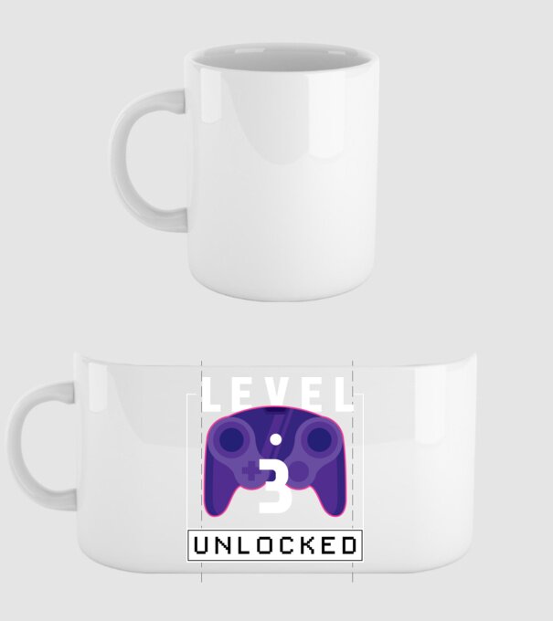 Level 3 Unlocked Gamer Birthday model alb pe tricou