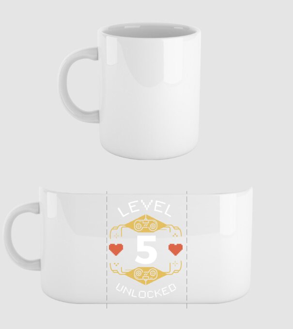 Level 5 Unlocked Gamer Birthday model alb pe tricou