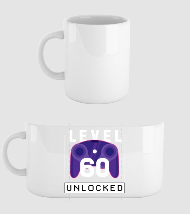 Level 60 Unlocked Gamer Birthday model alb pe tricou