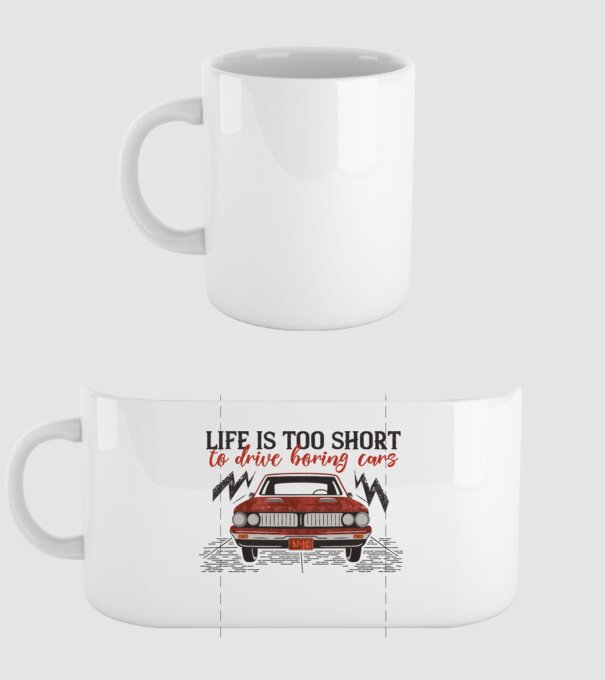 Life is too boring to drive boring cars model alb pe tricou