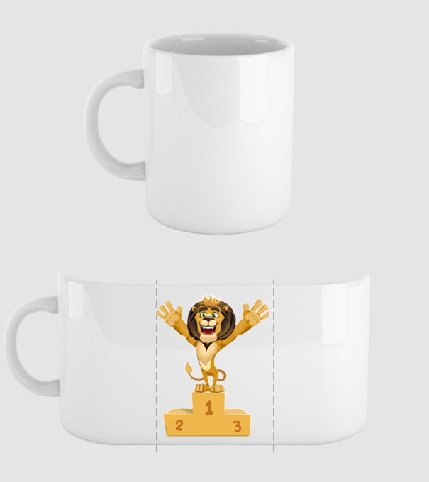 lion champion model alb pe tricou