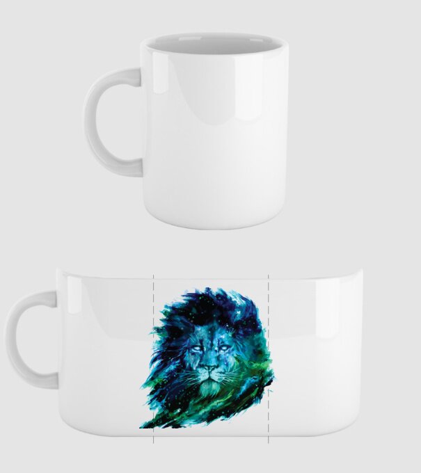 lion color splash model alb pe tricou