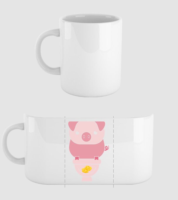 Little Pig model alb pe tricou