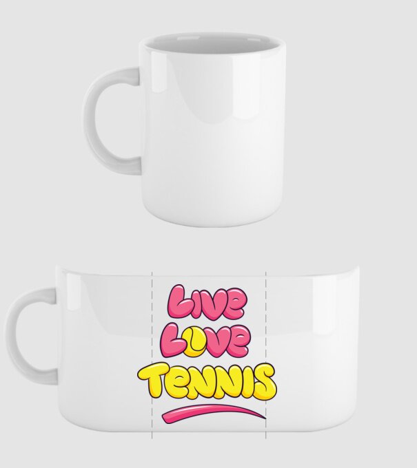 Live Love Tennis model alb pe tricou