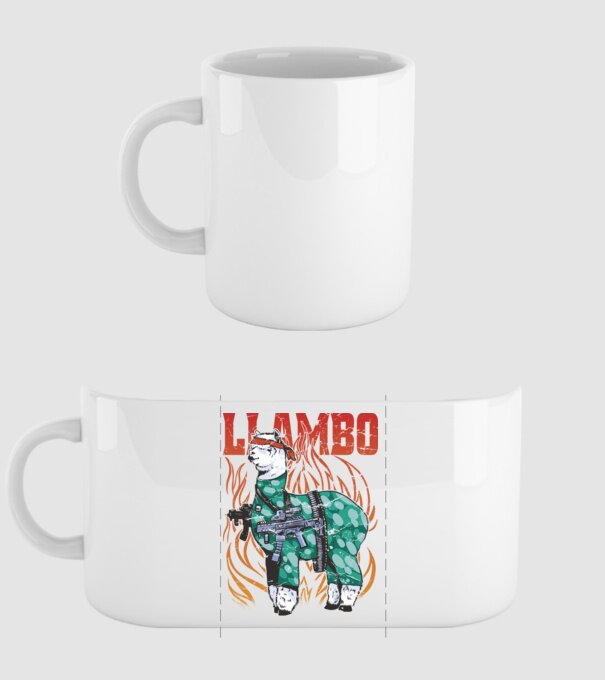 Llambo Lama model alb pe tricou