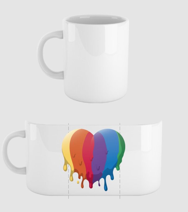 LGBTQ Inimă model alb pe tricou