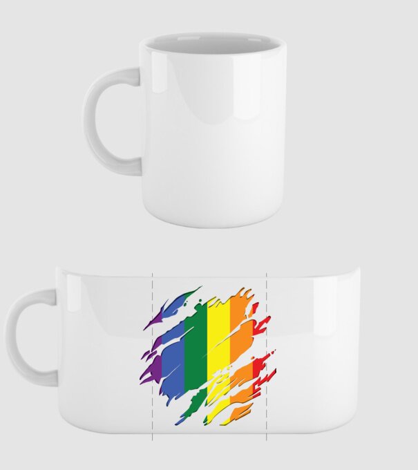 Steag LGBTQ model alb pe tricou