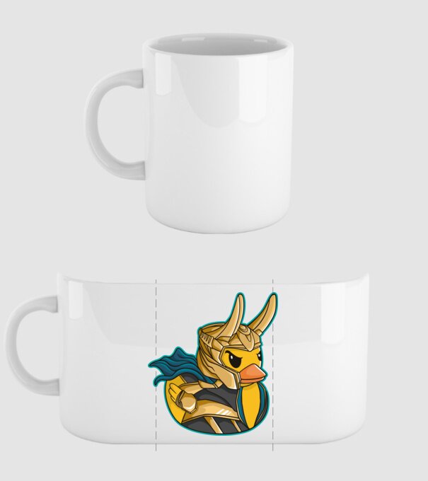 Rață Loki model alb pe tricou