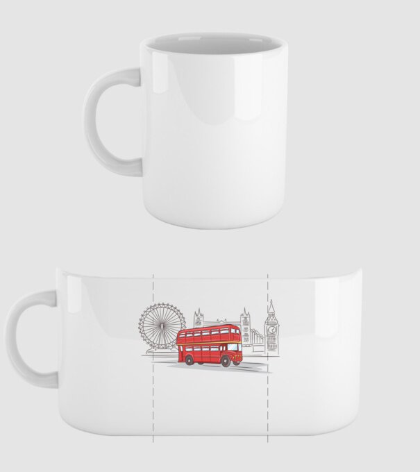 London Bus model alb pe tricou