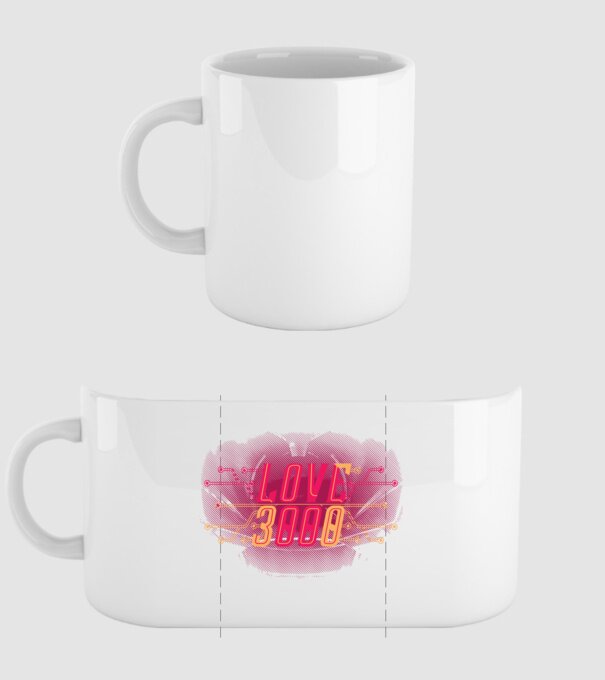 Love 3000 model alb pe tricou