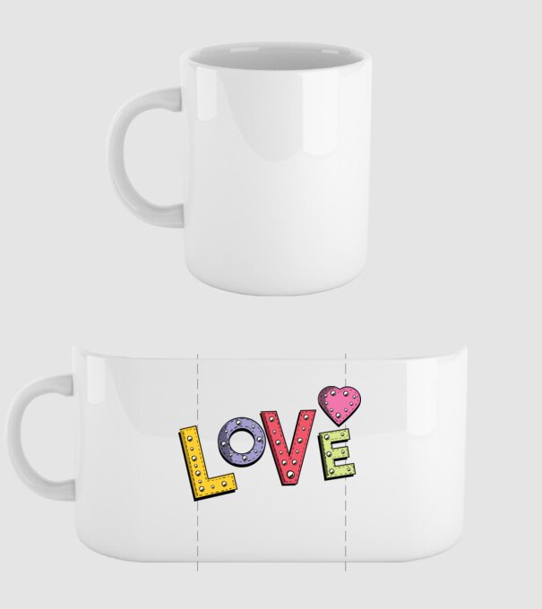 'Inscripție Love pentru Valentine''s Day' model alb pe tricou