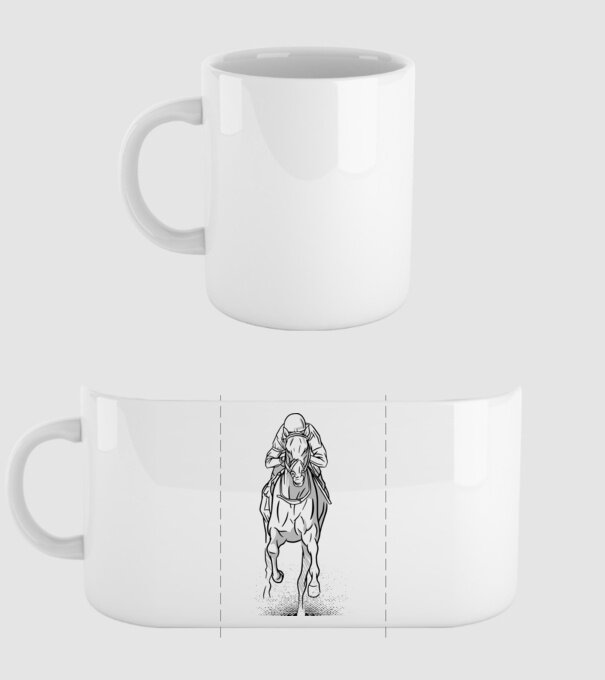 Cursă de cai model alb pe tricou