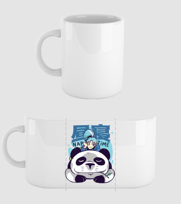 Anime Panda relaxare model alb pe tricou