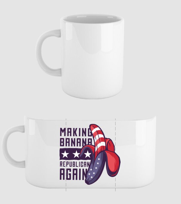 Make Banana Republican Again model alb pe tricou