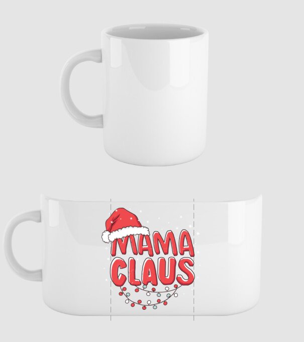 Mama Claus model alb pe tricou
