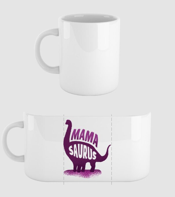 Mamasaurus model alb pe tricou